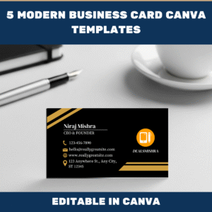 5 Modern Business Card Canva Templates