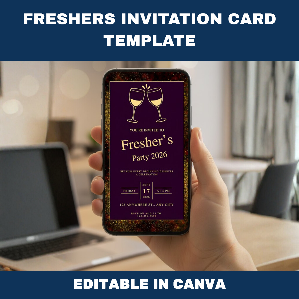 Freshers Party Invitation Card Template