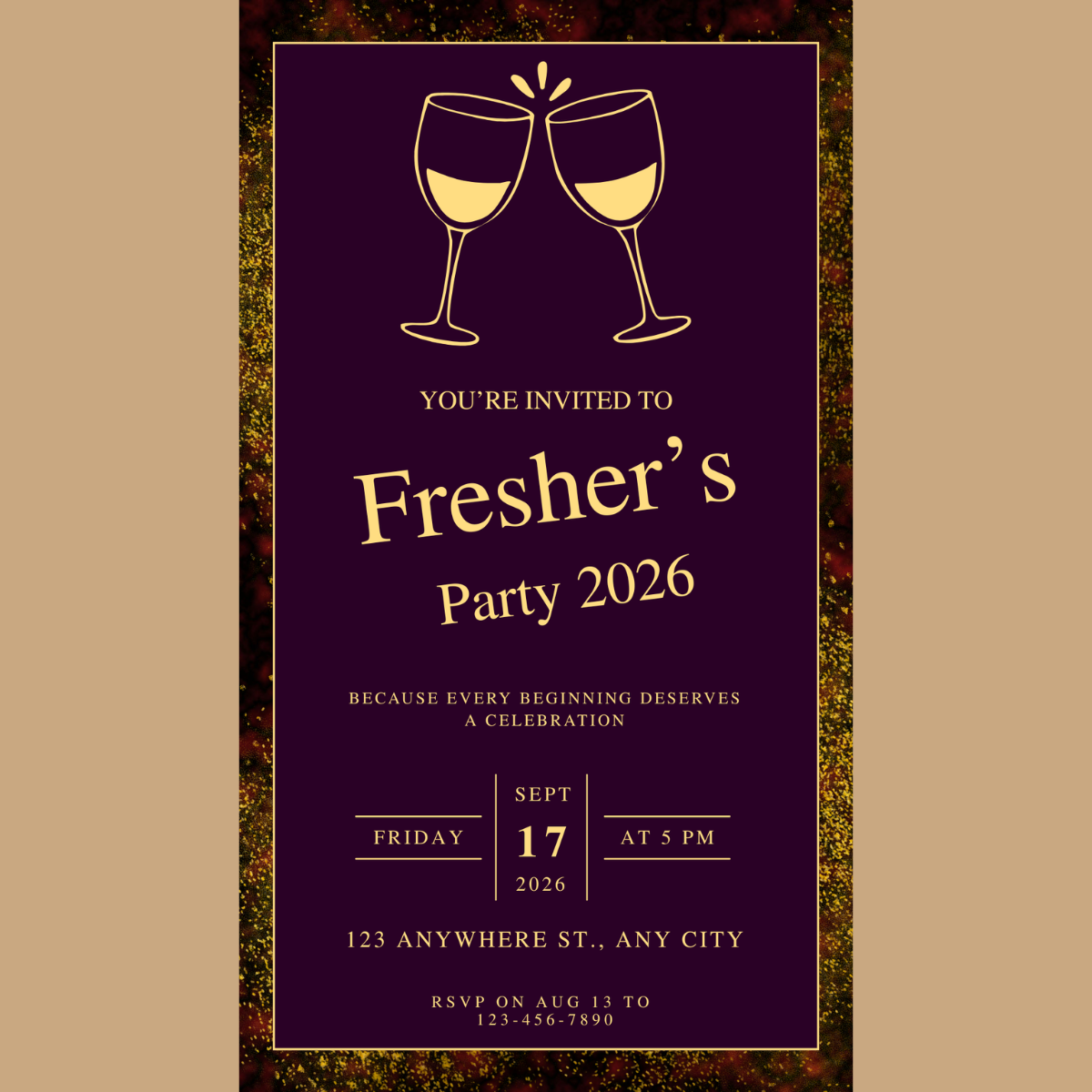Freshers Party Invitation Card Template