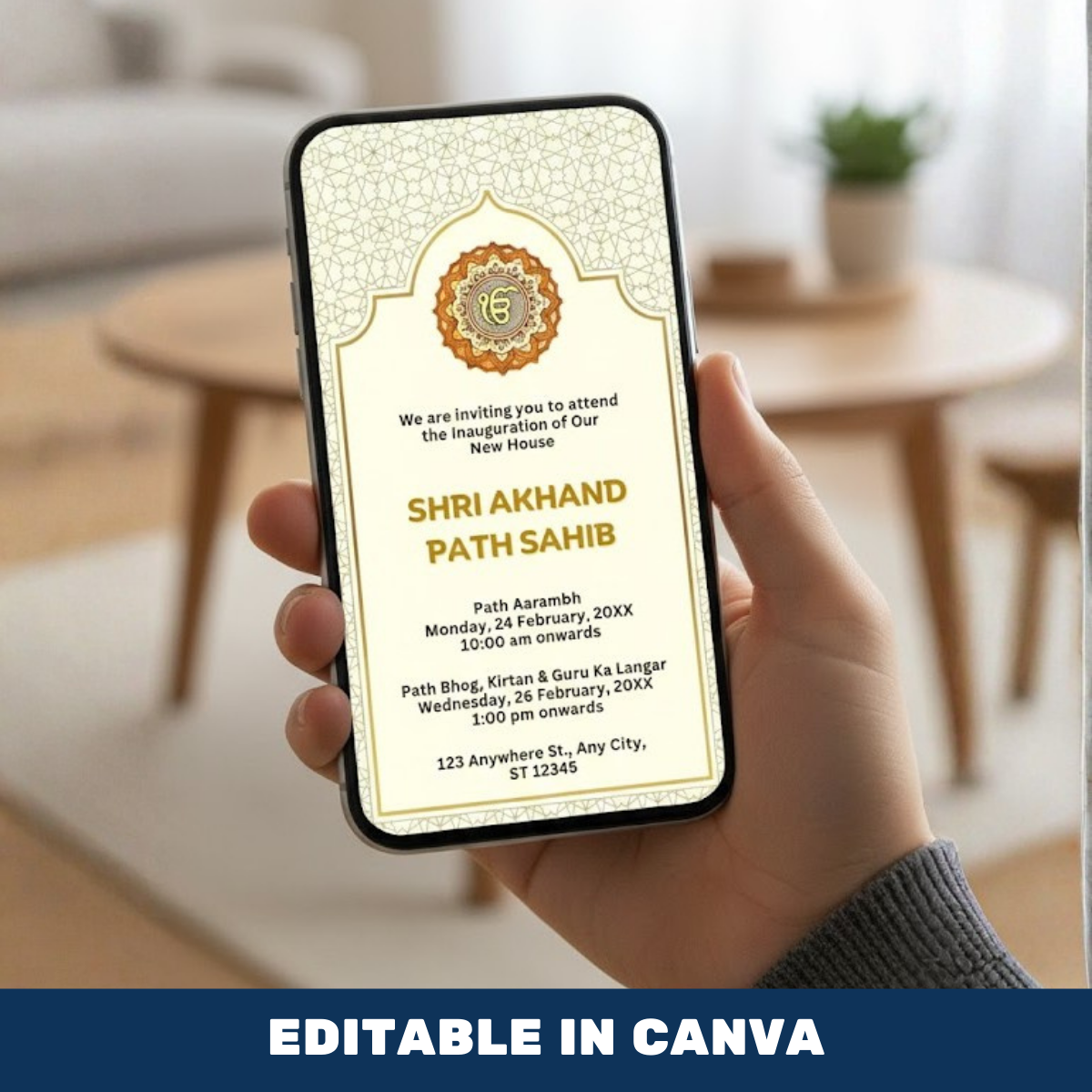 Akhand Path Invitation Card Template