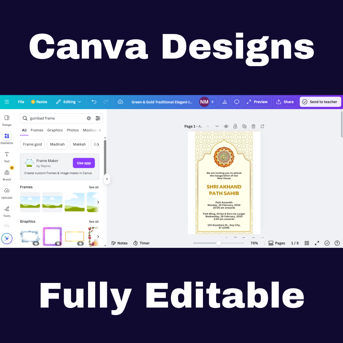 Akhand Path Invitation Card Template