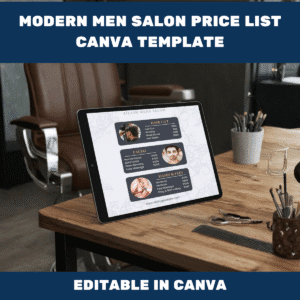 Men Salon Price List Canva Template
