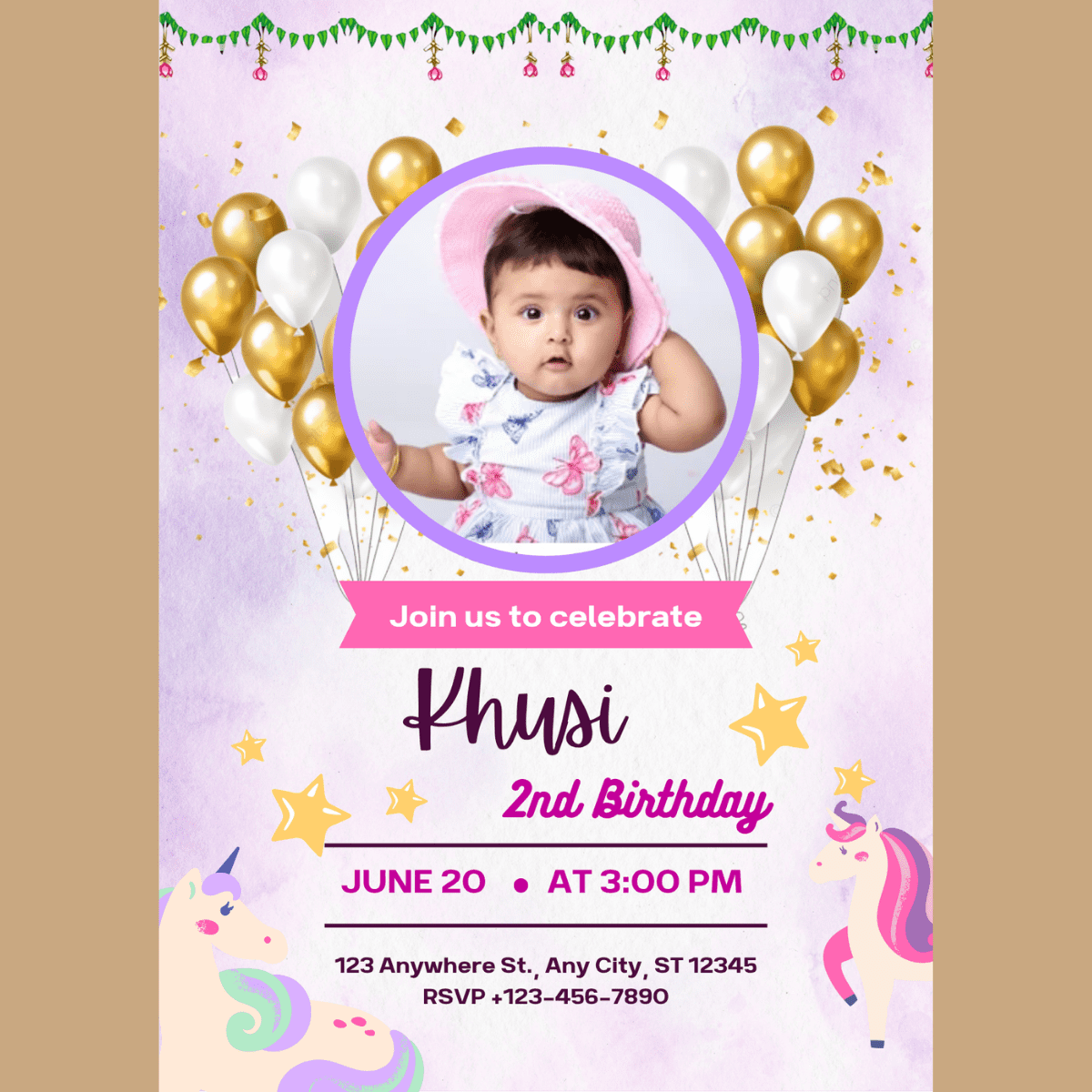 5 Baby Birthday Invitation Canva Templates