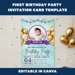 Editable Birthday Party Invitation Card Template | Canva Design