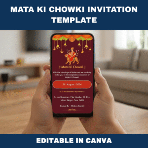 Mata Ki Chowki Invitation Template