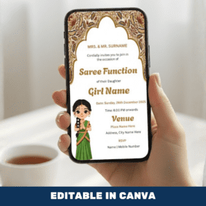 Half Saree Function Invitation Card